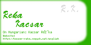 reka kacsar business card